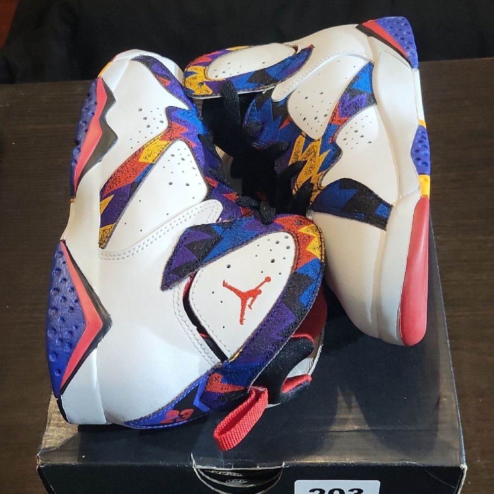 Air Jordan 7 Retro (PS) Rare "Nothing But Net" (2015) B3Y/G4.5 NEW W/OG BOX - Picture 7 of 11